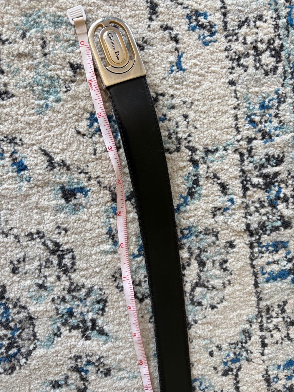 Christian Dior Black Leather Belt with Signature Silver Buckle - Picture 5 of 5